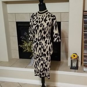 Leopard knit dress